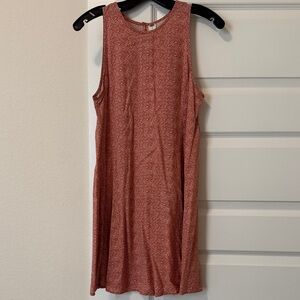 Sleeveless Red Peplum Patterned Dress